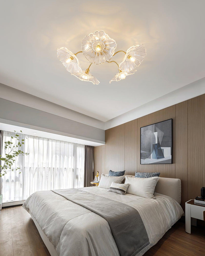 Lotus Leaf Glass Ceiling Lamp