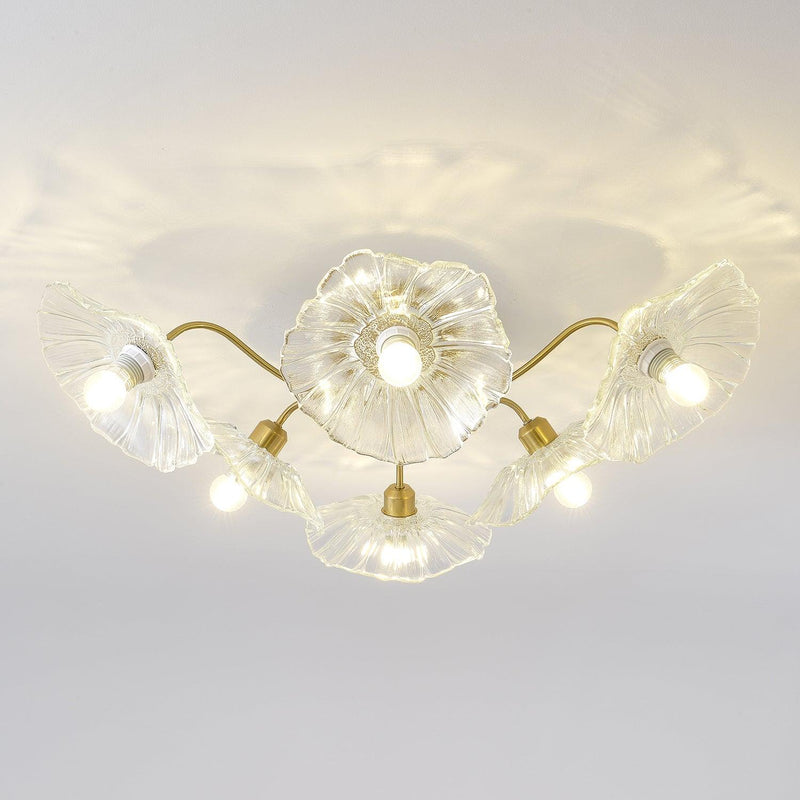 Lotus Leaf Glass Ceiling Lamp