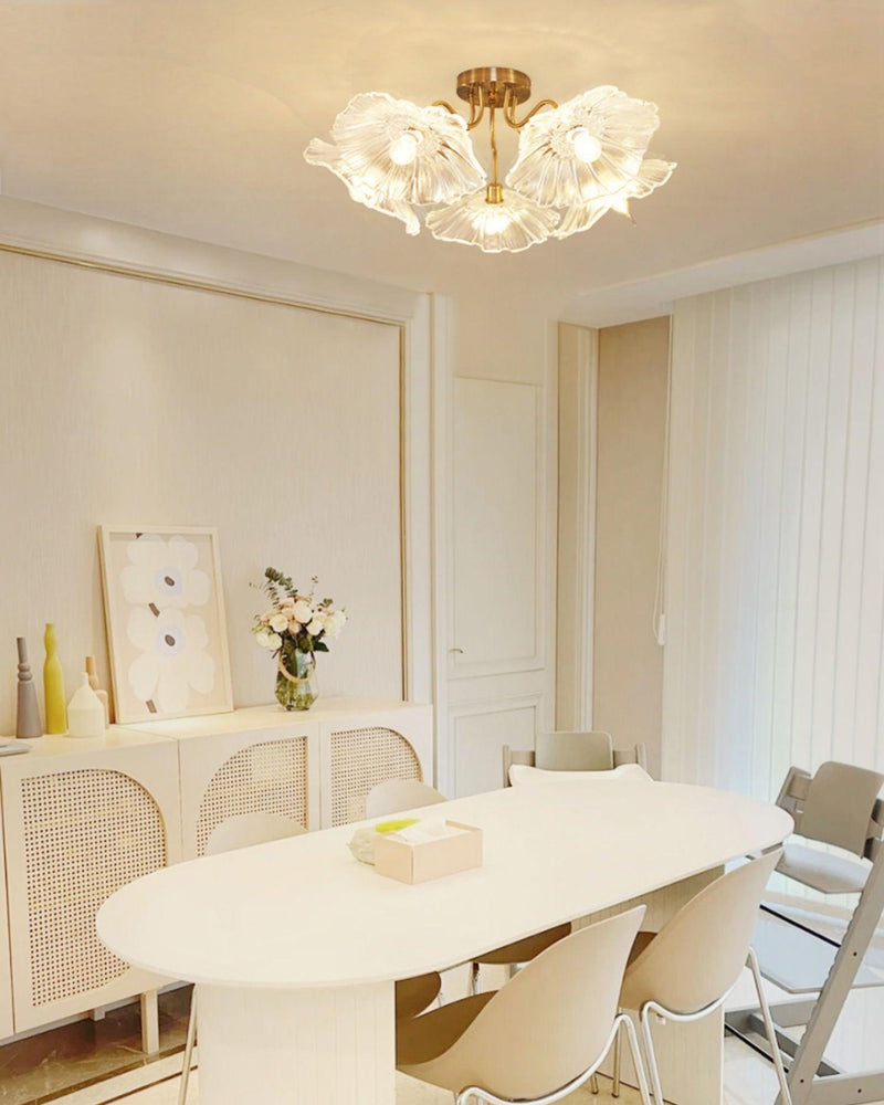 Lotus Leaf Glass Ceiling Lamp