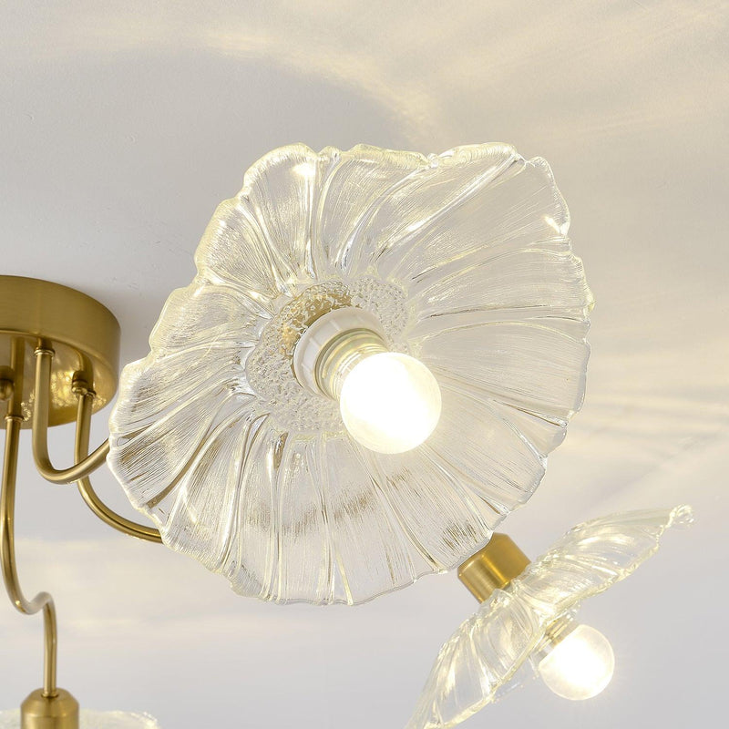 Lotus Leaf Glass Ceiling Lamp