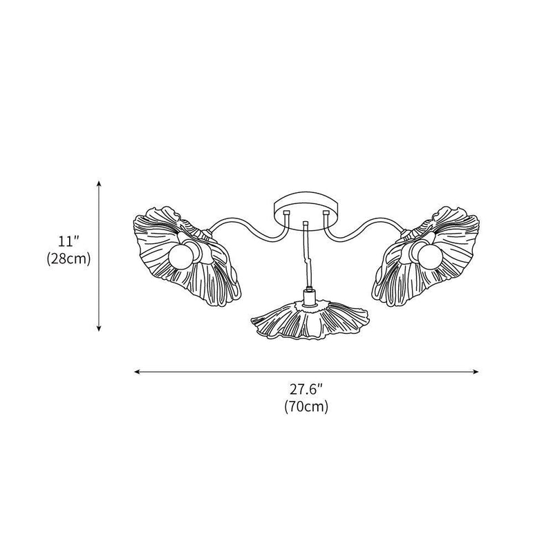 Lotus Leaf Glass Ceiling Lamp