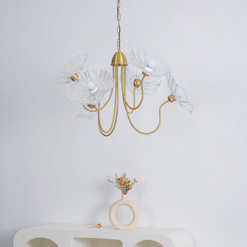 Lotus Leaf Glass Chandelier