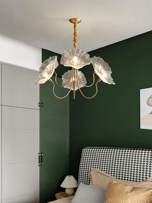 Lotus Leaf Glass Chandelier