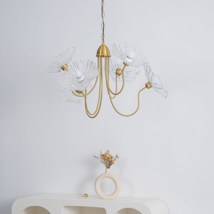 Lotus Leaf Glass Chandelier