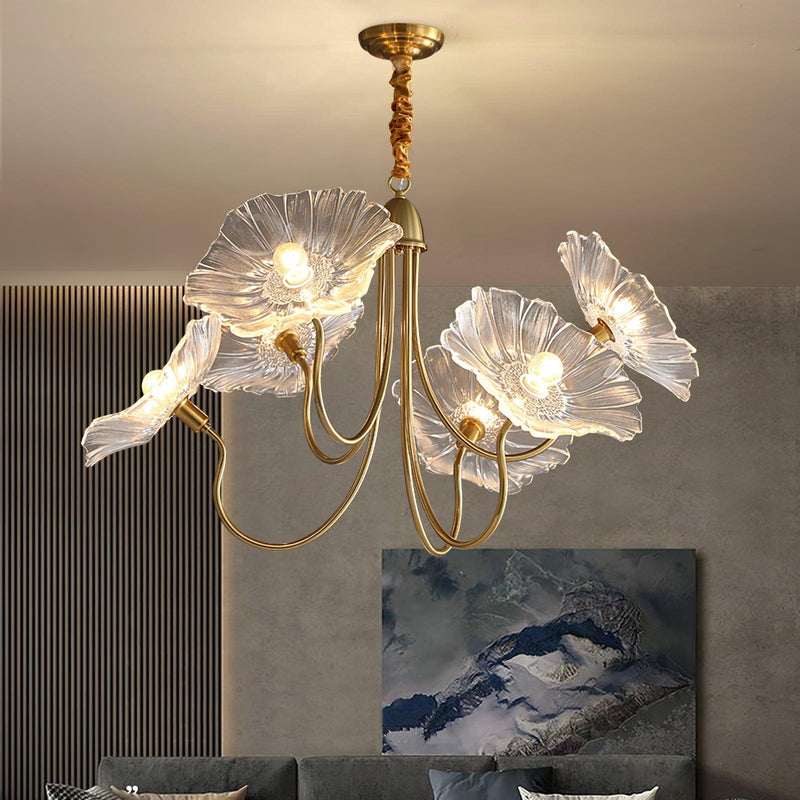 Lotus Leaf Glass Chandelier