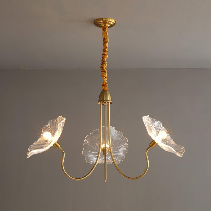 Lotus Leaf Glass Chandelier