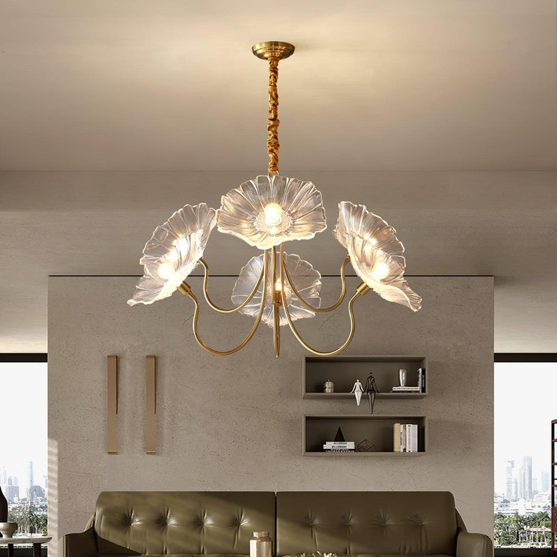 Lotus Leaf Glass Chandelier