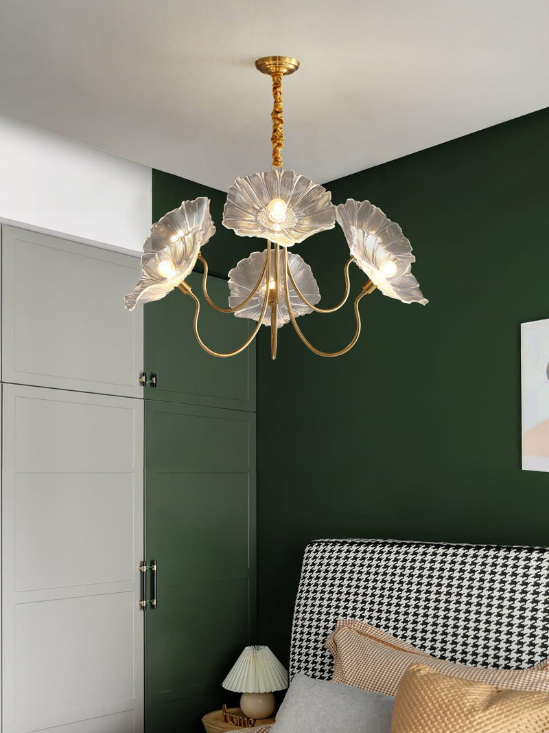 Lotus Leaf Glass Chandelier