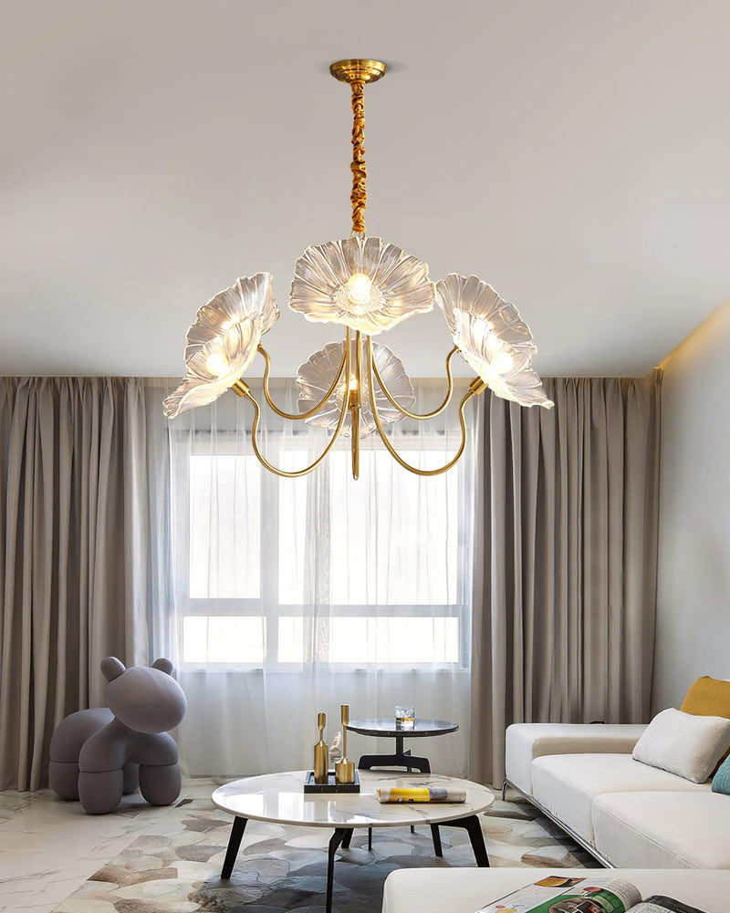 Lotus Leaf Glass Chandelier