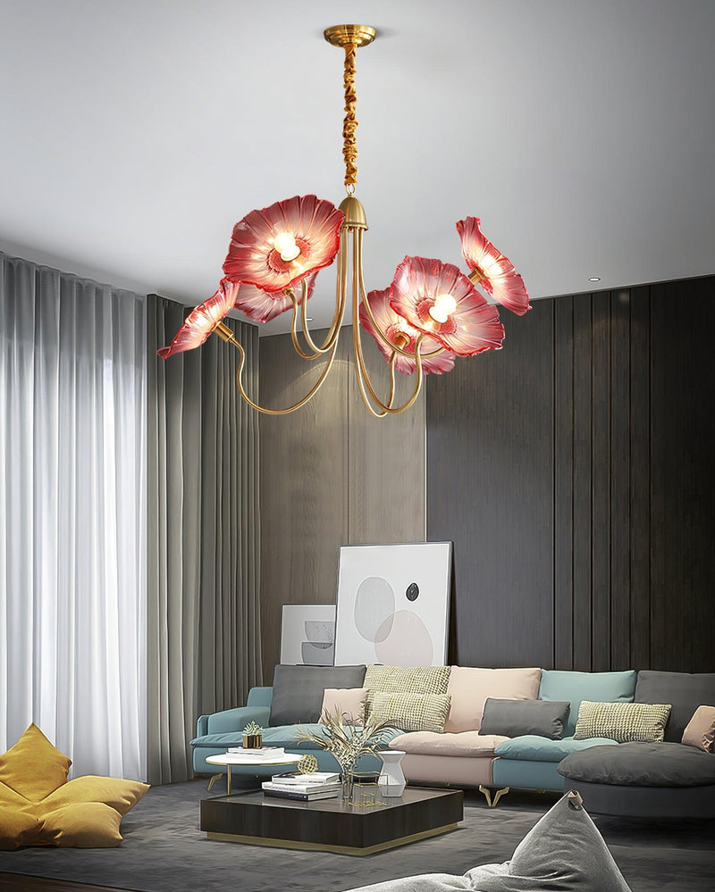 Lotus Leaf Glass Chandelier