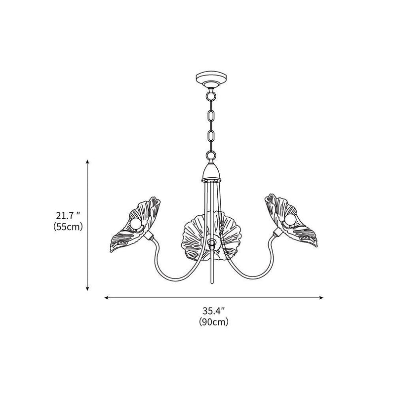 Lotus Leaf Glass Chandelier