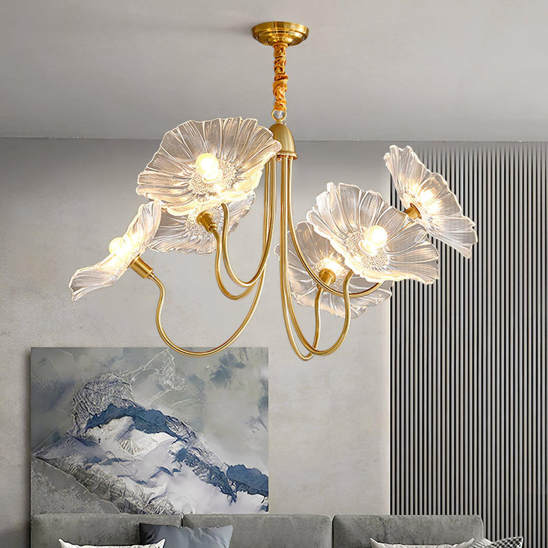 Lotus Leaf Glass Chandelier