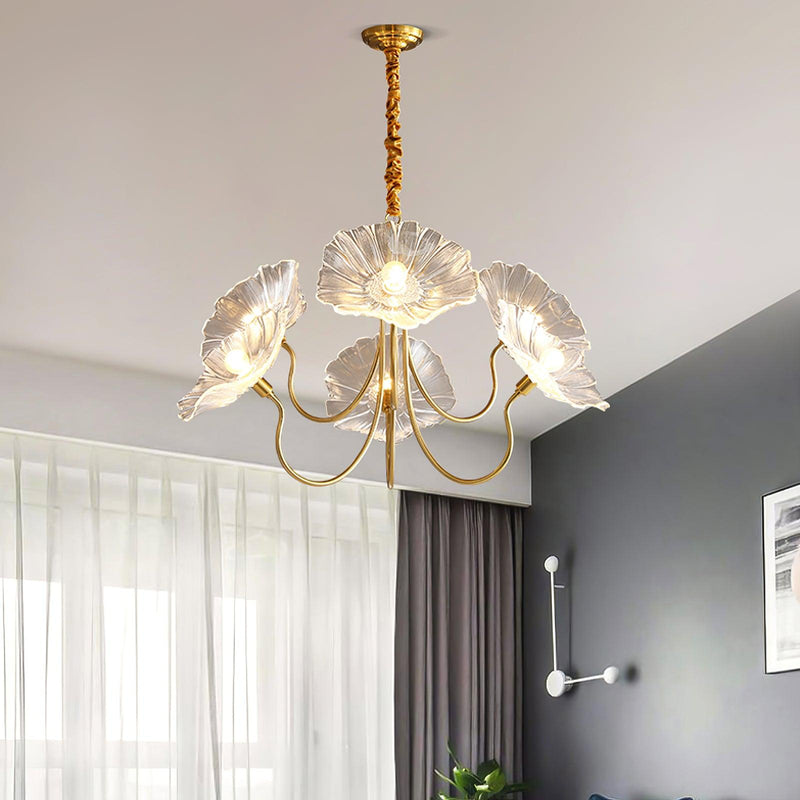 Lotus Leaf Glass Chandelier