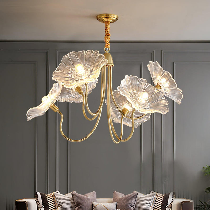 Lotus Leaf Glass Chandelier