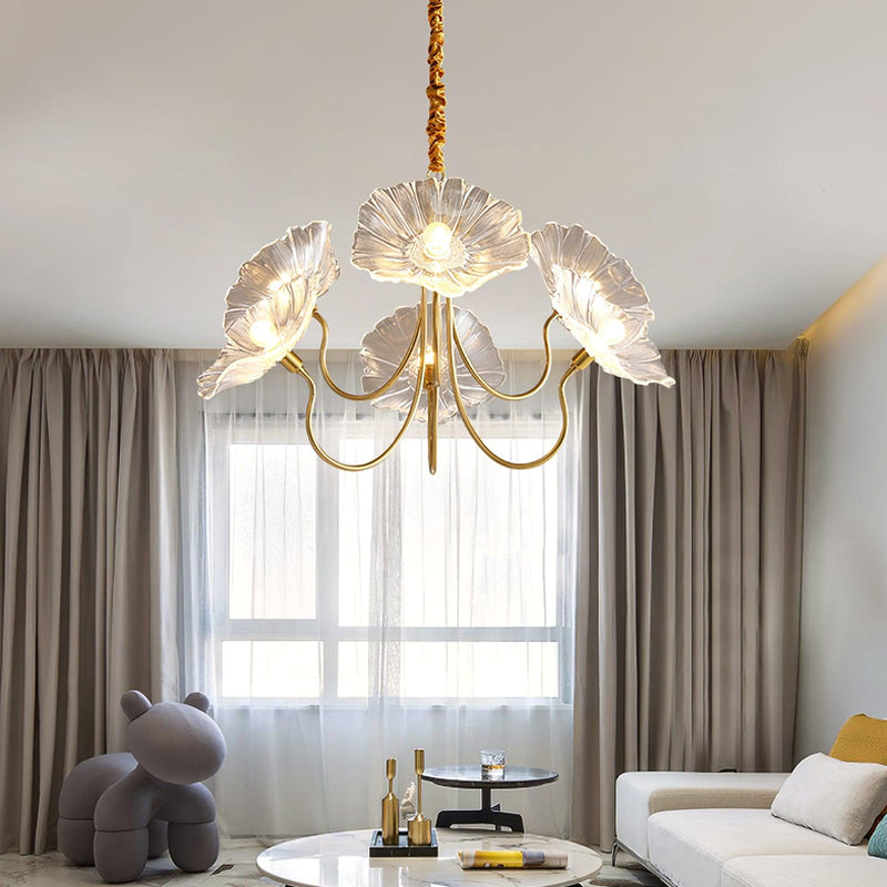 Lotus Leaf Glass Chandelier
