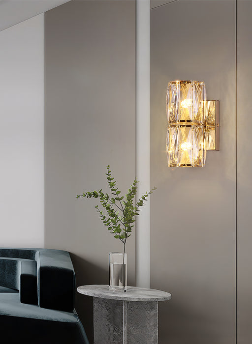 Luxury Crystal Column LED Wall Lamp