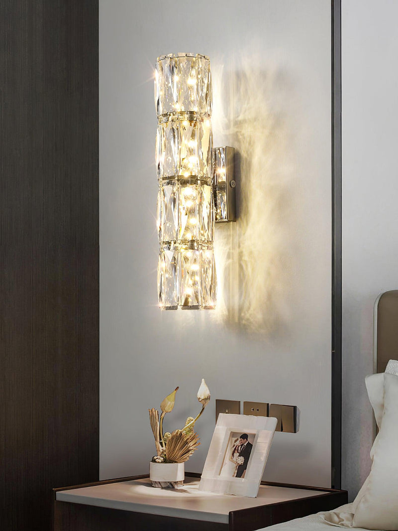 Luxury Crystal Column LED Wall Lamp