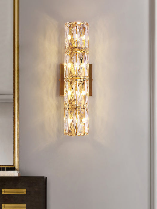 Candeeiro de parede LED de coluna de cristal de luxo