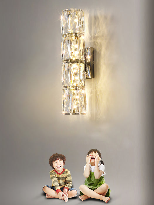 Applique murale LED à colonne de cristal de luxe