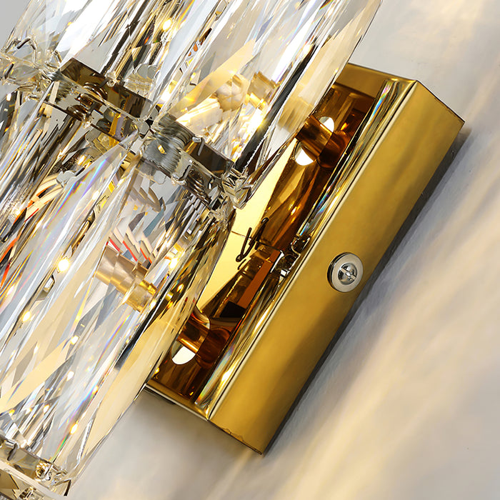 Applique murale LED à colonne de cristal de luxe