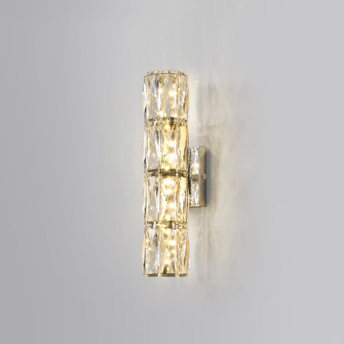 Candeeiro de parede LED de coluna de cristal de luxo
