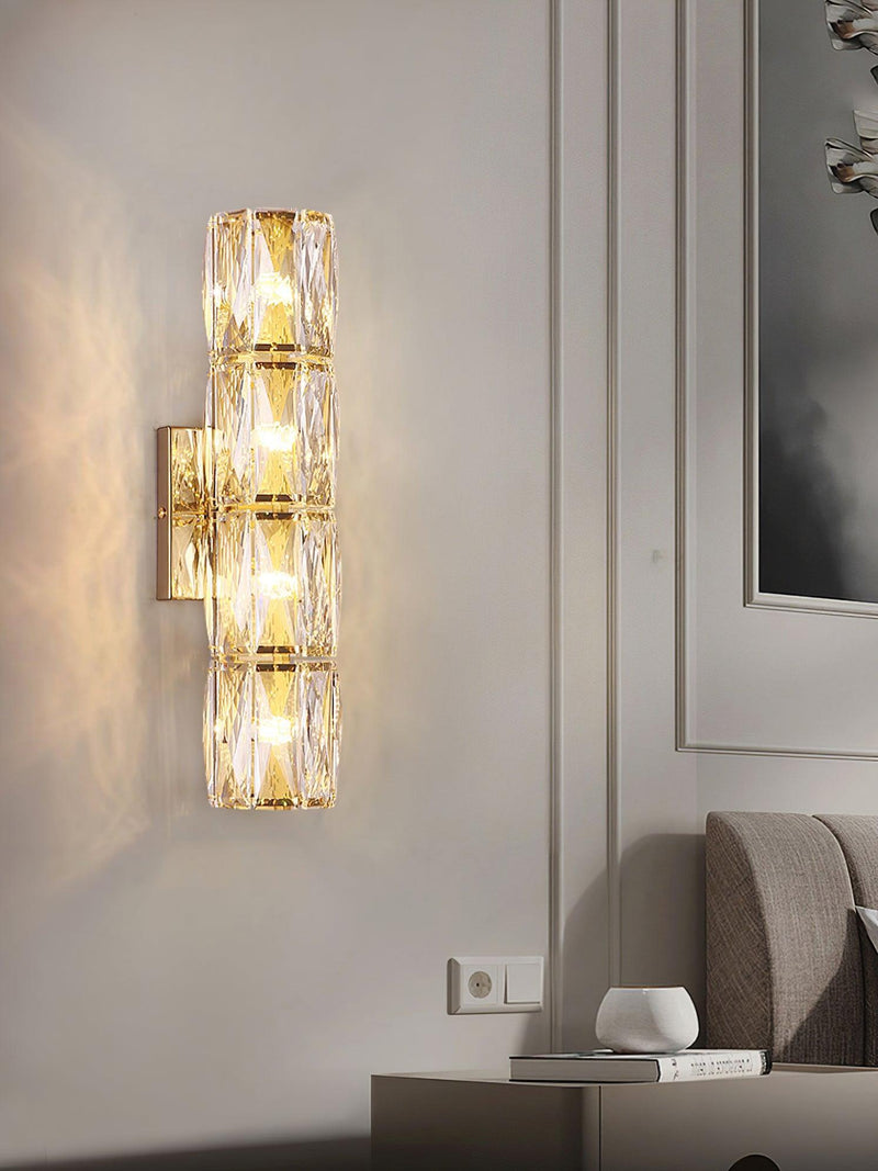 Luxury Crystal Column LED Wall Lamp