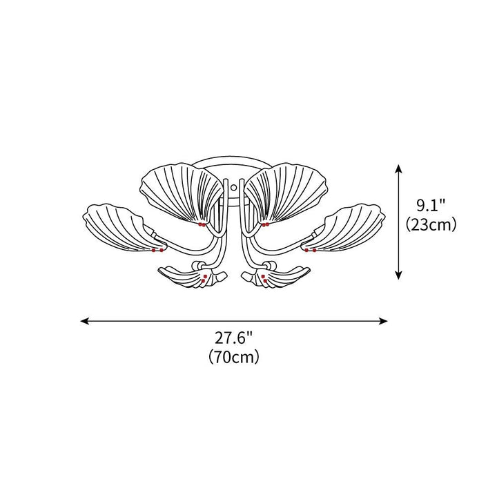 Luxury Shell Brass Ceiling Lamp – detail 3