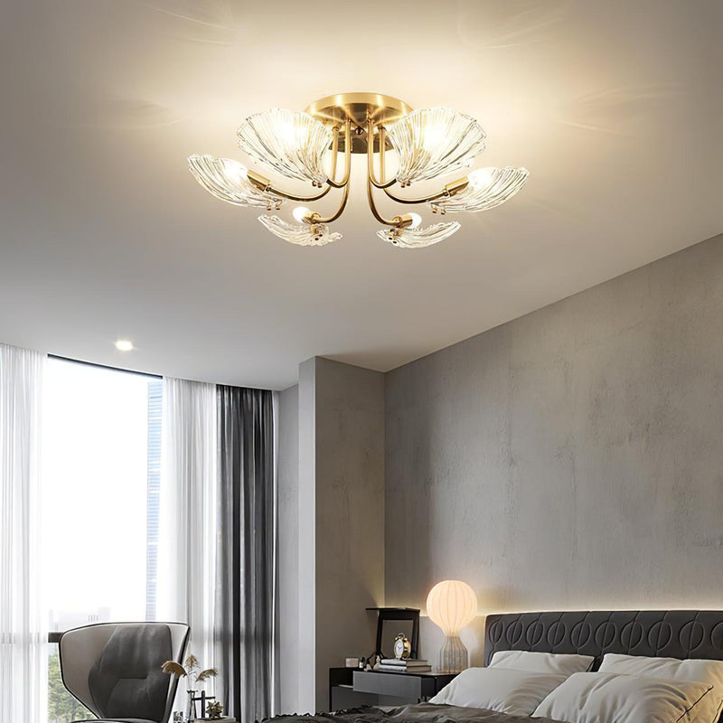 Luxury Shell Brass Ceiling Lamp