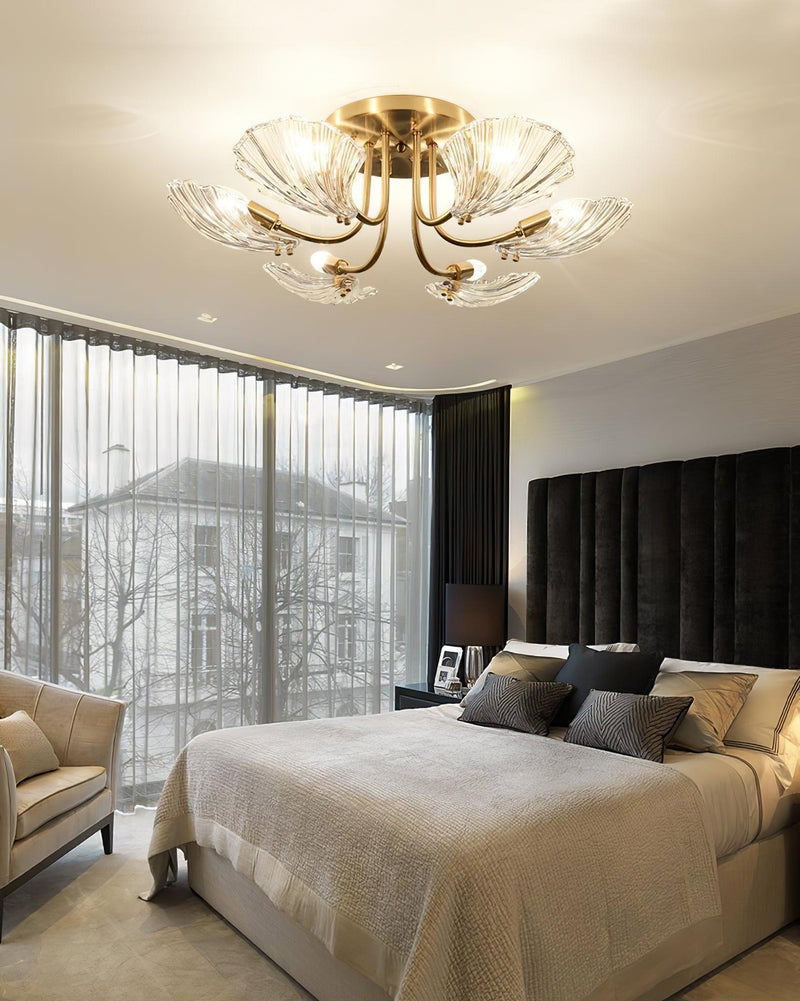 Luxury Shell Brass Ceiling Lamp