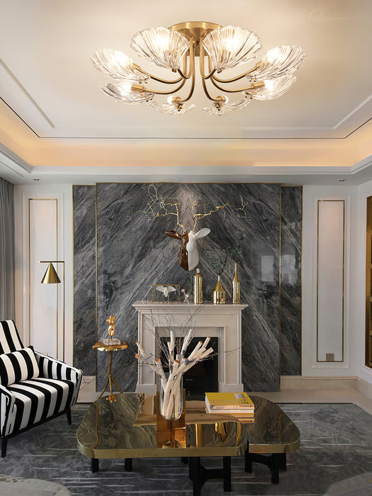 Luxury Shell Brass Ceiling Lamp
