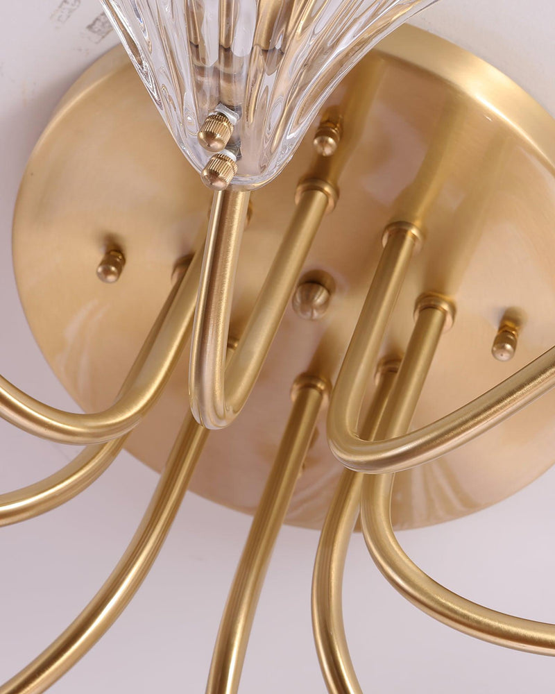 Luxury Shell Brass Ceiling Lamp