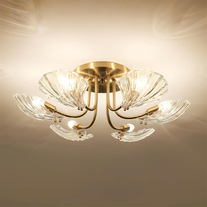 Luxury Shell Brass Ceiling Lamp