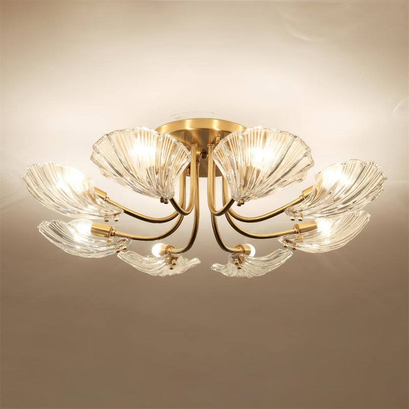 Luxury Shell Brass Ceiling Lamp