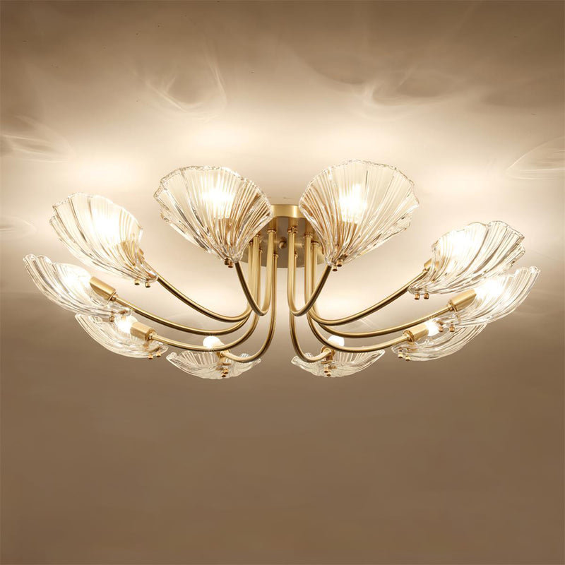 Luxury Shell Brass Ceiling Lamp