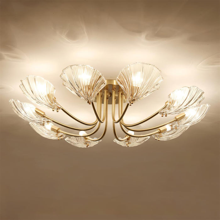 Luxe Shell Messing Plafondlamp