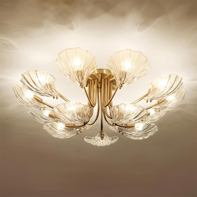 Luxury Shell Brass Ceiling Lamp