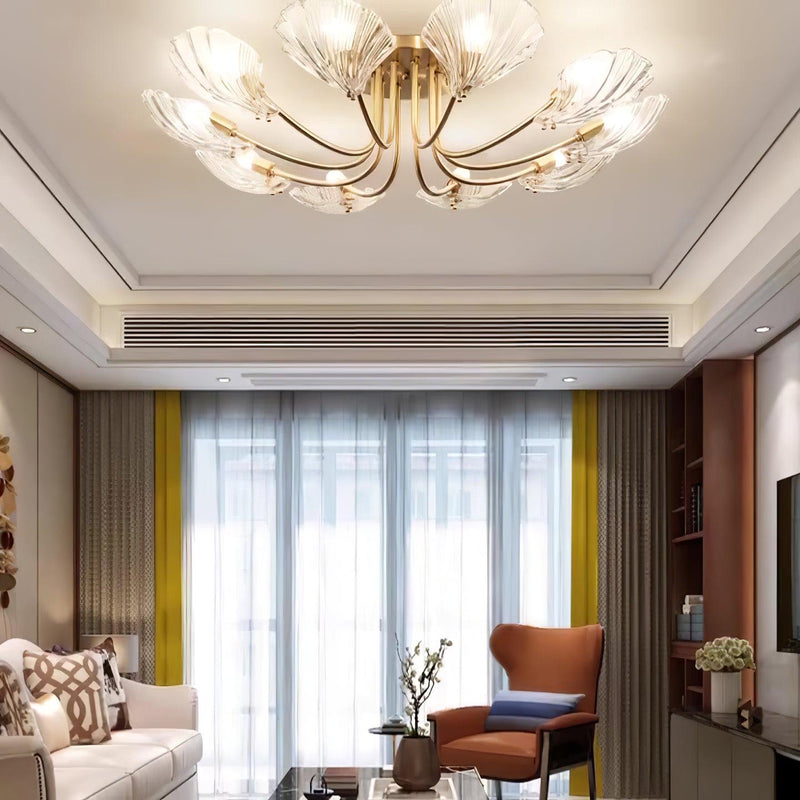 Luxury Shell Brass Ceiling Lamp