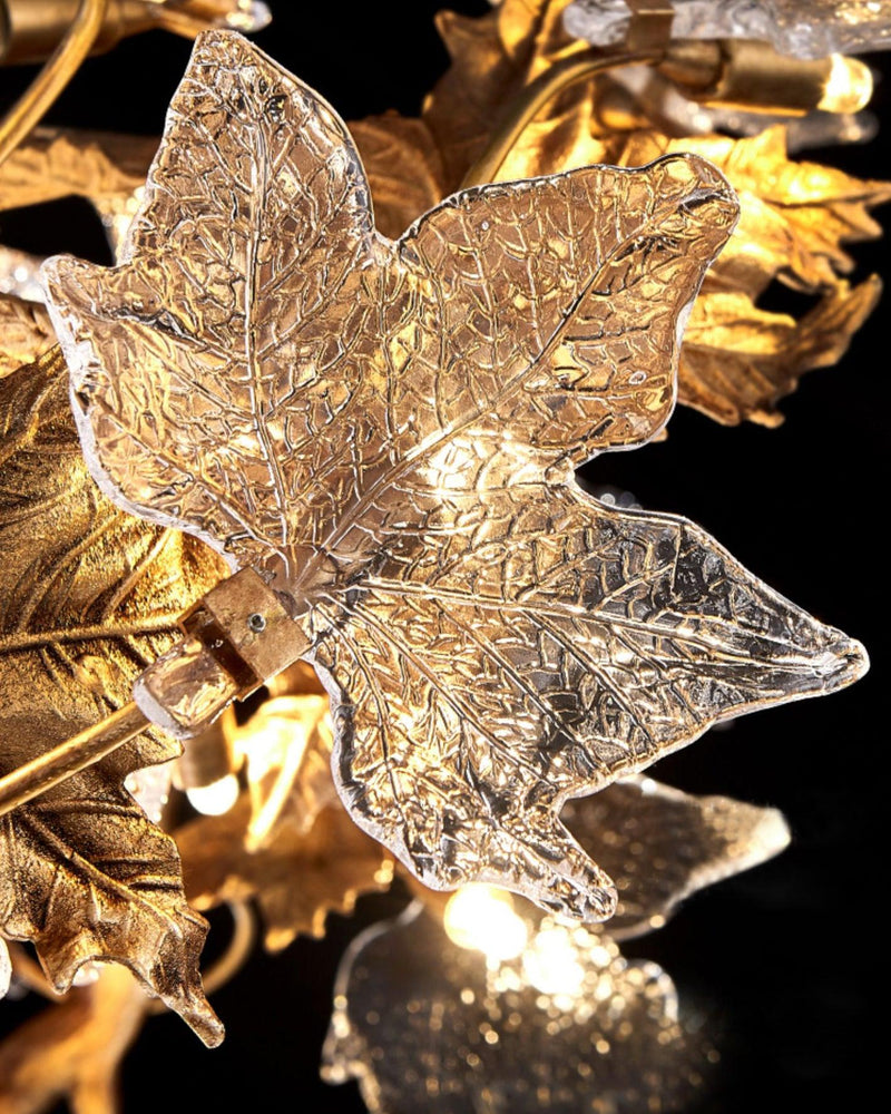 Maple Leaf Brass Chandelier
