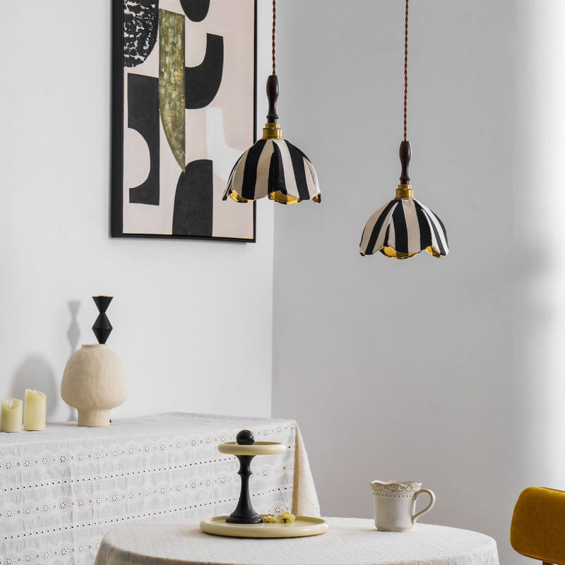 Stripe Tulip Pendant Light 7.9"