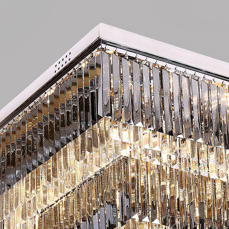 Flush Chrome Crystal Ceiling Light