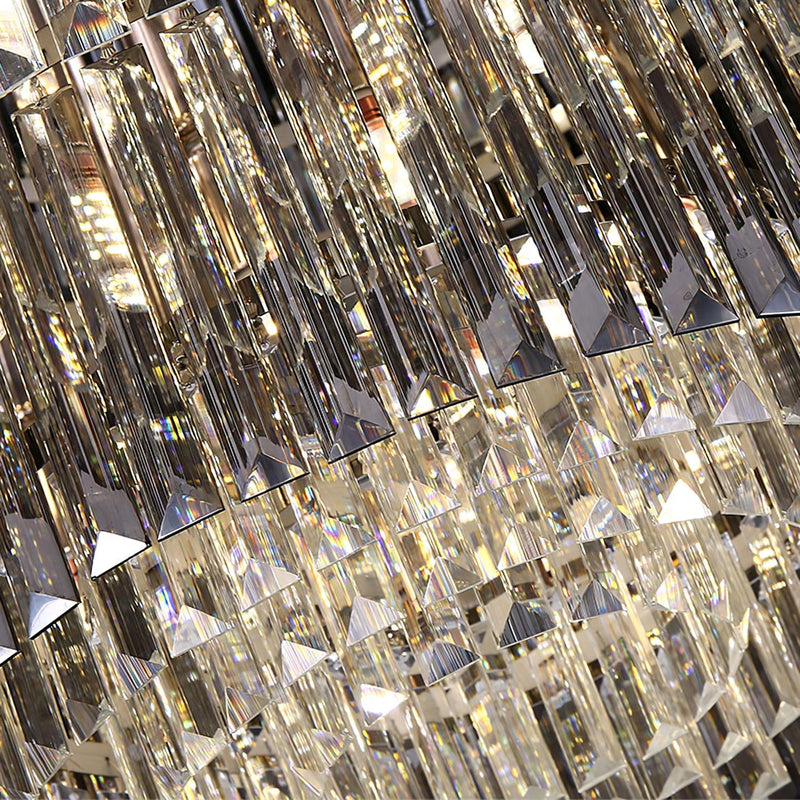 Flush Chrome Crystal Ceiling Light