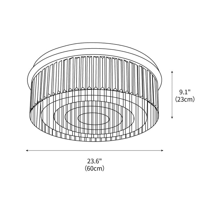 Flush Chrome Crystal Ceiling Light – detail 3