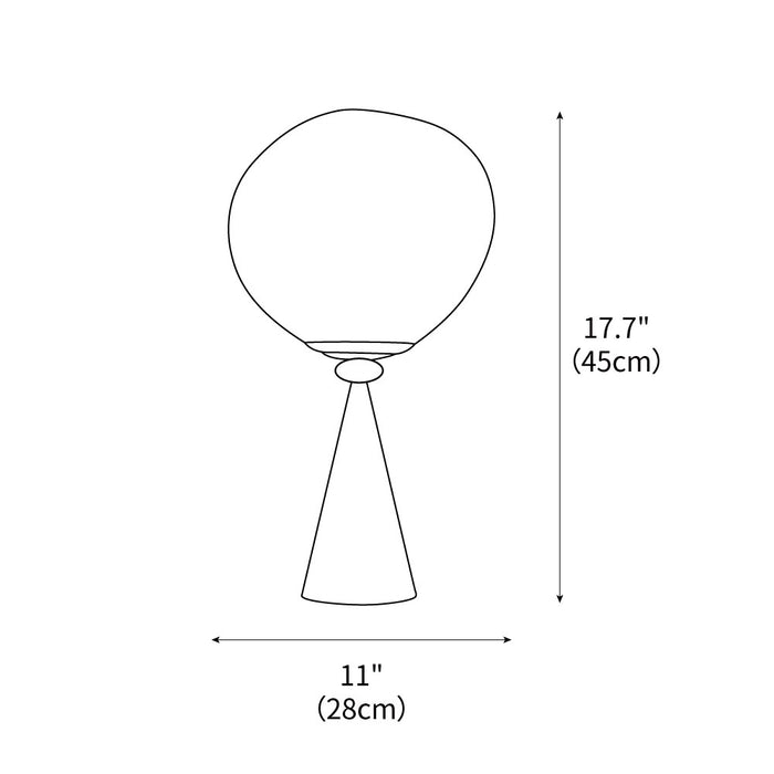 Lampe de table à cône fondu