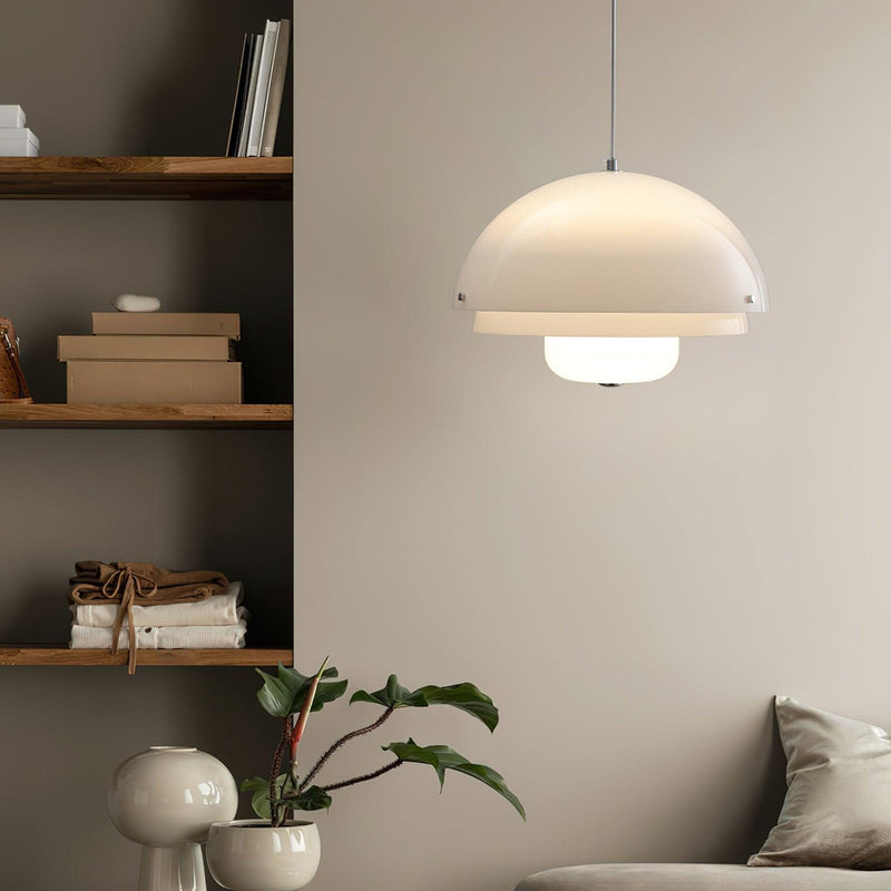 Milk White Layer Pendant Lamp 15.7″