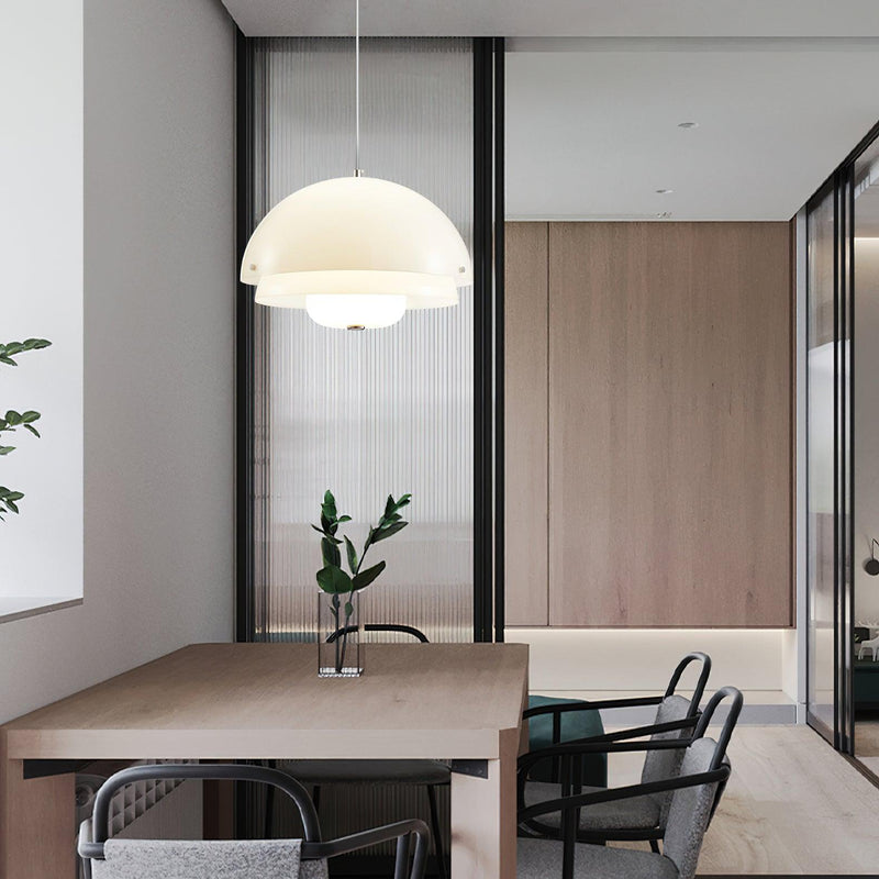 Milk White Layer Pendant Lamp 15.7″