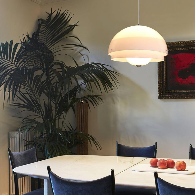 Milk White Layer Pendant Lamp 15.7″