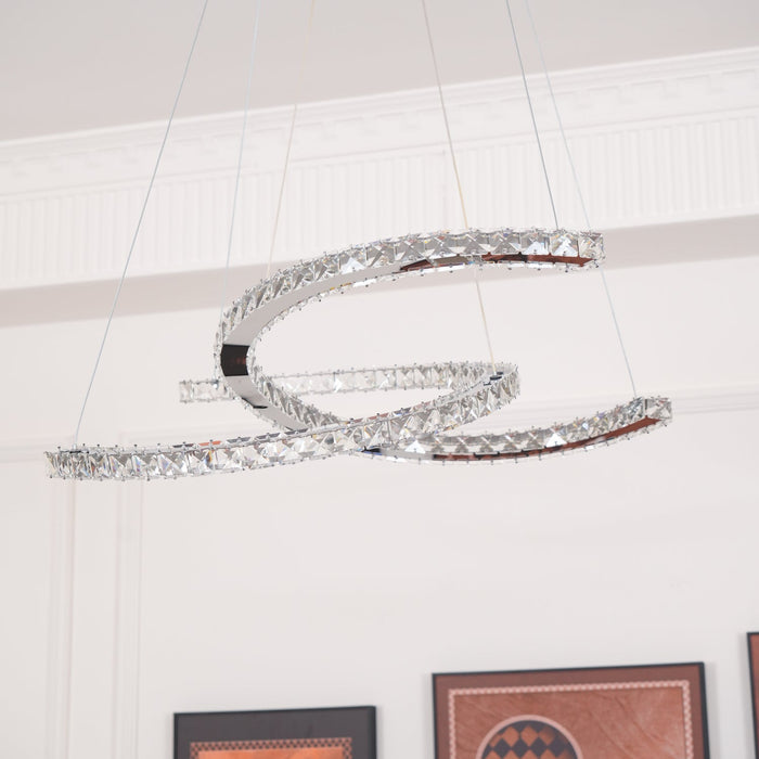 Modern Crystal Double C Chandelier