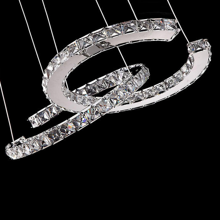 Modern Crystal Double C Chandelier