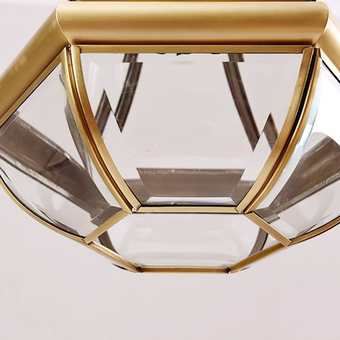 Monterey Polished Brass Outdoor Pendant Light 9.8"