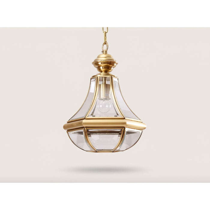 Monterey Polished Brass Outdoor Pendant Light 9.8"